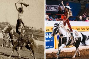 Cousin Malee Harding in 1930 at age 10 performing at the Calgary Stampede
and Liberty at the same age in 2020