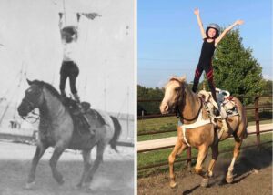 Cousin Malee Harding in 1928 at age 8
and Liberty at the same age in 2019.